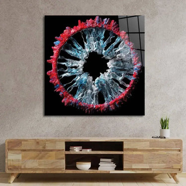 Red and Grey Iris Glass Wall Art - DIY - CreoGlass®