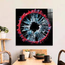 Red and Grey Iris Glass Wall Art - DIY - CreoGlass®