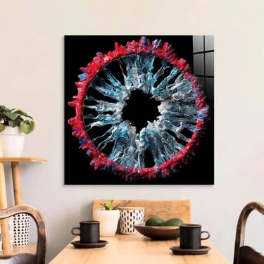Red and Grey Iris Glass Wall Art - DIY - CreoGlass®
