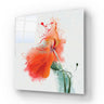 Red Flower Painting Glass Wall Art - Square Sizes - DIY - CreoGlass®
