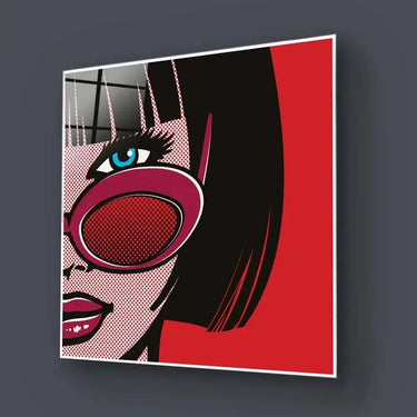 Retro Red Sunglasses 2 Glass Wall Art - DIY - CreoGlass®