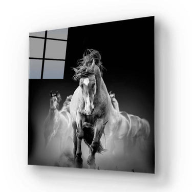 Running Horses Glass Wall Art - Square Sizes - DIY - CreoGlass®