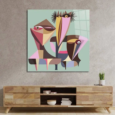 Three Abstract Birds Glass Wall Art - DIY - CreoGlass®