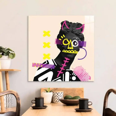 Vandalised Greek Statue 3 Glass Wall Art - DIY - CreoGlass®