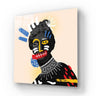 Vibrant abstract portrait art with bold colors and geometric patterns, ideal for modern interior decor