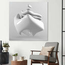 White Glossy Cube Glass Wall Art - DIY - CreoGlass®