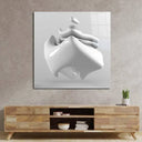 White Glossy Cube Glass Wall Art - DIY - CreoGlass®