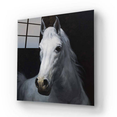White Horse Glass Wall Art - DIY - CreoGlass®