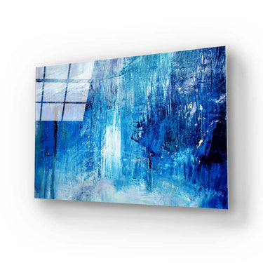 Abstract Art Blue Oil Painting Glass Wall Art - DIY - CreoGlass®