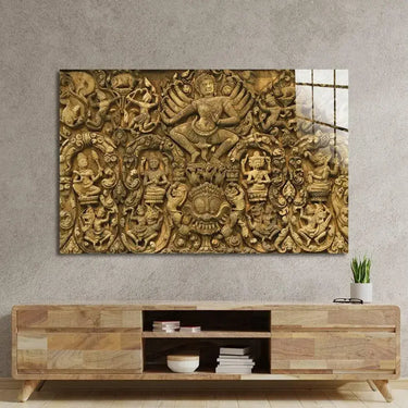 Angkor Wat Stylized Ancient Hindu Glass Wall Art - DIY - CreoGlass®