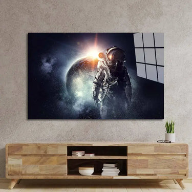 Astronaut on the Moon Glass Wall Art - DIY - CreoGlass®