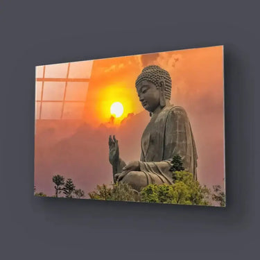 Big Bronze Amoghasiddhi Buddha Statue Glass Wall Art - DIY - CreoGlass®