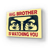 Big Brother is Watching You graphic art print with bold red text and intense eyes on yellow background