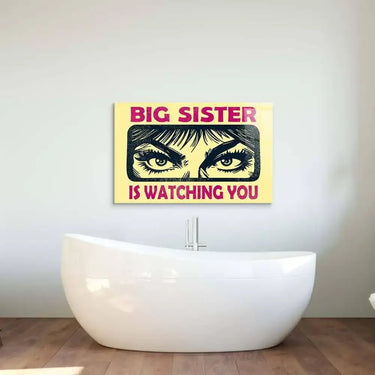 Big Sister Is Watching You Glass Wall Art - DIY - CreoGlass®