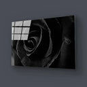 Black Rose Close Up Glass Wall Art - DIY - CreoGlass®