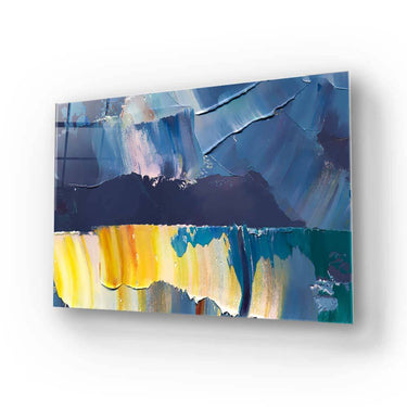 Blue and Yellow Modern Abstract Glass Wall Art - DIY - CreoGlass®