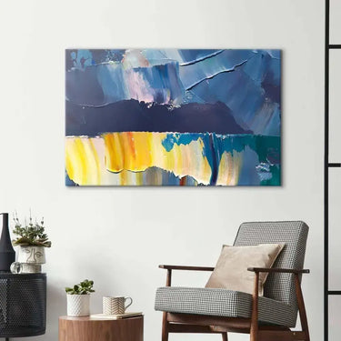 Blue and Yellow Modern Abstract Glass Wall Art - DIY - CreoGlass®