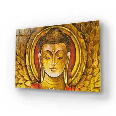 Buddha Meditation Textured Wooden Painting Glass Wall Art - DIY - CreoGlass®