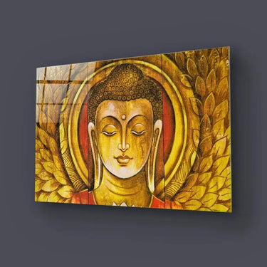 Buddha Meditation Textured Wooden Painting Glass Wall Art - DIY - CreoGlass®