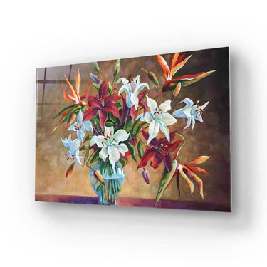 Colourful Lily Flowers Glass Wall Art - DIY - CreoGlass®