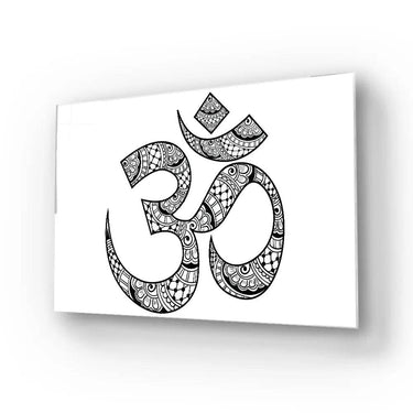 Diwali Om Ornament Symbol Pattern Glass Wall Art - DIY - CreoGlass®