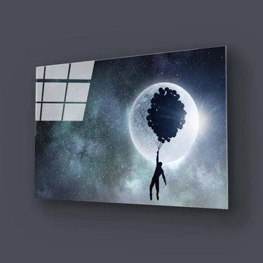 Flying to the Moon Glass Wall Art - DIY - CreoGlass®