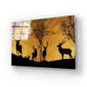 Four Deer in Yellow Moonlight Glass Wall Art - DIY - CreoGlass®