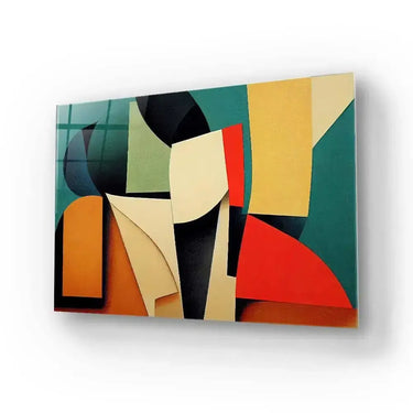 Grunge Abstract Geometric Shapes Glass Wall Art - DIY - CreoGlass®
