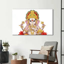 Lord Ganesha White Background Glass Wall Art - DIY - CreoGlass®
