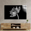 Lotus Black and White Glass Wall Art - DIY - CreoGlass®