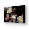 Manual Ornament Watercolour Flowers Roses Texture Glass Wall Art - DIY - CreoGlass®