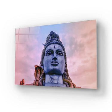 Mighty Shiva Statue India During Sunrise Glass Wall Art - DIY - CreoGlass®