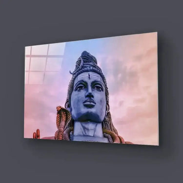 Mighty Shiva Statue India During Sunrise Glass Wall Art - DIY - CreoGlass®