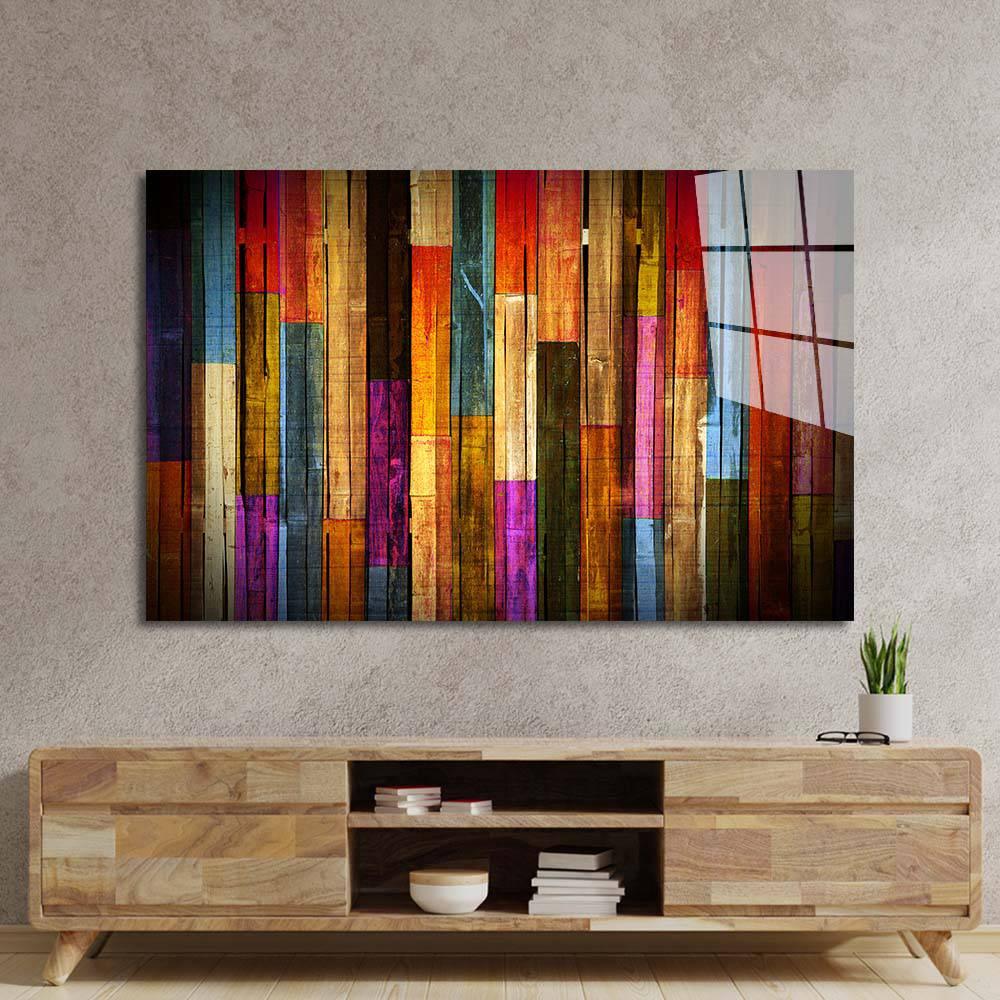 Multi-Coloured Wooden Wall Glass Wall Art - DIY - CreoGlass®