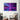 Vibrant LED backlit glass art with purple and blue neon lines, modern living room decor