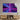 LED backlit glass wall art with vibrant purple and blue neon light design in modern living room