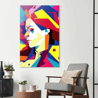 Neon Pop Art Girl Glass Wall Art - DIY - CreoGlass®