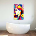 Neon Pop Art Girl Glass Wall Art - DIY - CreoGlass®