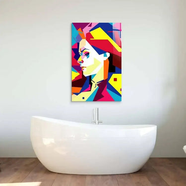 Neon Pop Art Girl Glass Wall Art - DIY - CreoGlass®