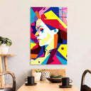 Neon Pop Art Girl Glass Wall Art - DIY - CreoGlass®