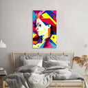 Neon Pop Art Girl Glass Wall Art - DIY - CreoGlass®