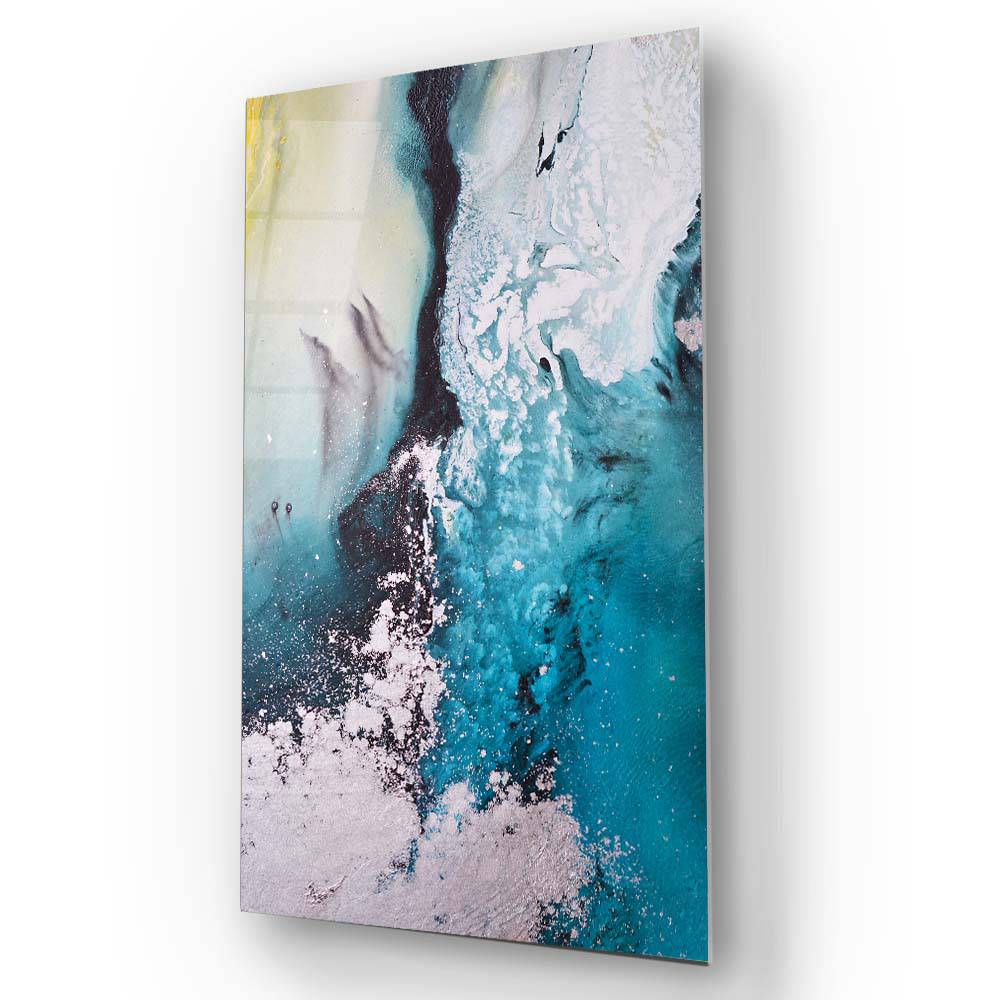 Ocean Seascape with Yellow Accents Glass Wall Art - DIY - CreoGlass®