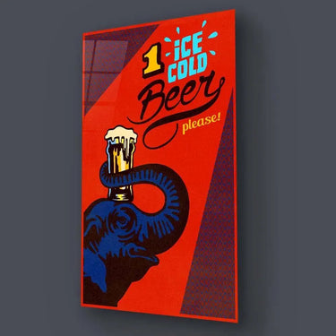 One Ice Cold Beer, Please Glass Wall Art - DIY - CreoGlass®