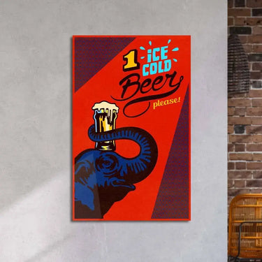 One Ice Cold Beer, Please Glass Wall Art - DIY - CreoGlass®