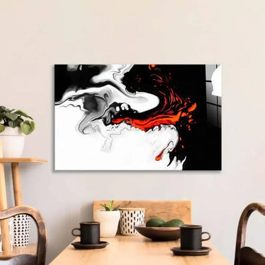 Orange and Black Liquid Marble Glass Wall Art - DIY - CreoGlass®