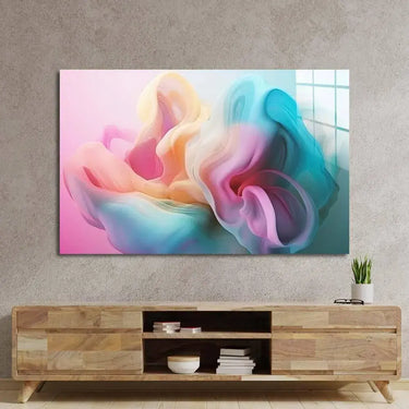 Pastel 3D Cloud 2 Glass Wall Art - DIY - CreoGlass®