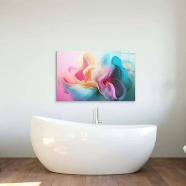Pastel 3D Cloud 2 Glass Wall Art - DIY - CreoGlass®
