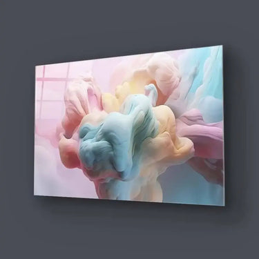 Pastel 3D Clouds 3 Glass Wall Art - DIY - CreoGlass®