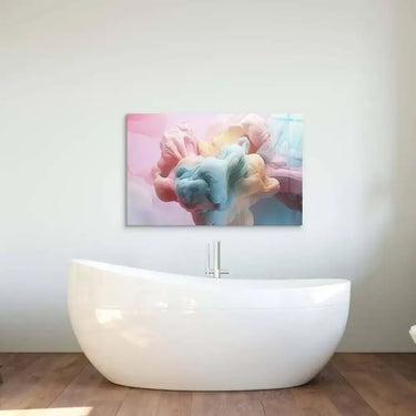 Pastel 3D Clouds 3 Glass Wall Art - DIY - CreoGlass®