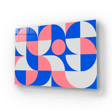 Pastel Minimal Abstract Geometry Glass Wall Art - DIY - CreoGlass®